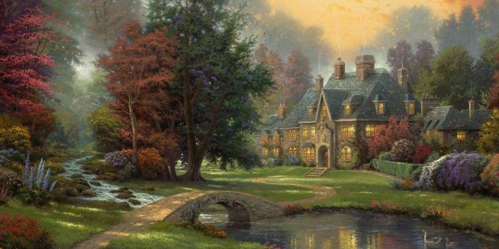 1920x1200 Thomas, Kinkade, Autumn, Wallpaper, High, Quality, Bju, HD