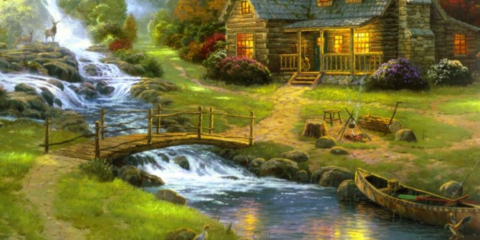 1284x698 Thomas Kinkade Desktop Wallpaper | Wallpapers Dope