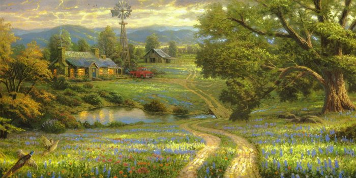 1920x1080 Thomas Kinkade Fall Wallpaper 1920x1080, 2018