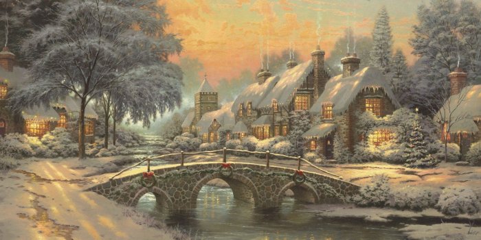 2000x1333 Thomas Kinkade Christmas Wallpaper ·① WallpaperTag