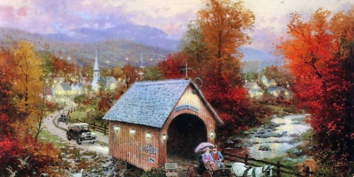 1280x1024 Thomas Kinkade Fall Wallpaper 1920x1080 (90+ images in Collection
