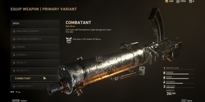 2560x1440 Call of Duty: WW2 - all weapon variants and skins currently in the