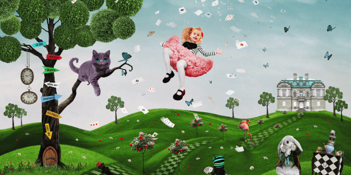 1500x1000 ALICE IN WONDERLAND. CHILDREN WALLPAPER MURAL