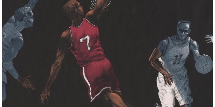 1000x1000 Basketball Players Black Sports Prepasted Wallpaper Border