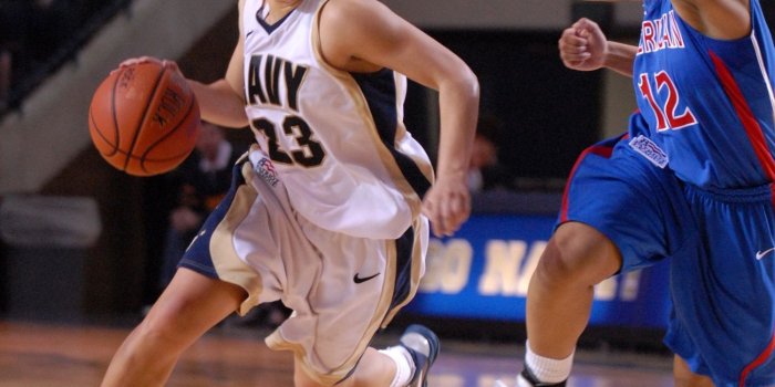 1500x2100 woman basketball player in white and black navy 23 jersey shirt free