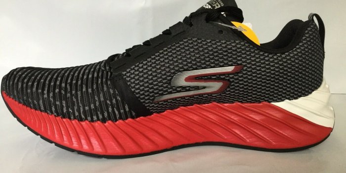 1600x1200 Skechers Gorun Go Run Forza 3 Men’s Running Shoes Black White Red Size 12