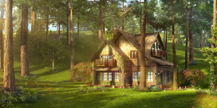 2048x1106 Storybook Cottage Garden Desktop Wallpapers - Top Free Storybook
