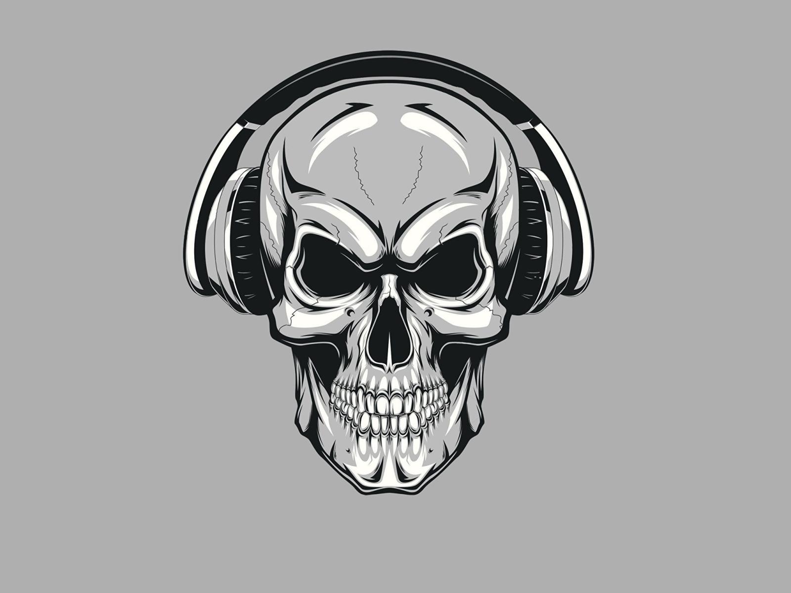 2048x1536 Skull With Headphones Wallpapers