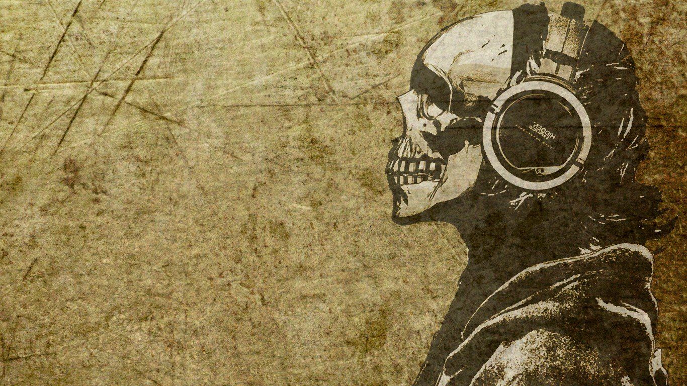 1366x768 bones, Sound, Skull, Headphones HD Wallpapers / Desktop and Mobile