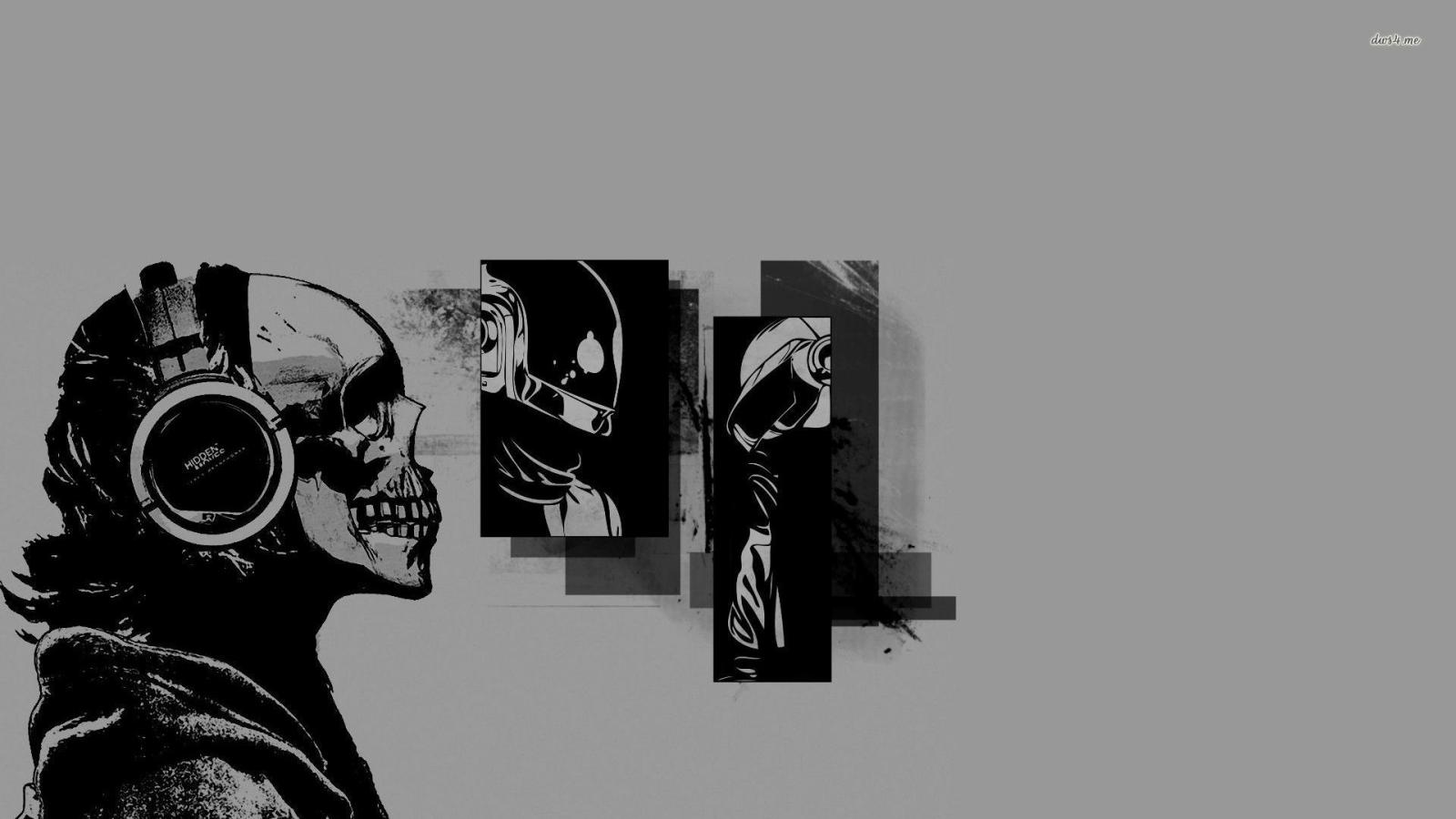 1920x1080 Daft Punk - skull with headphones wallpaper - Music wallpapers - #46003