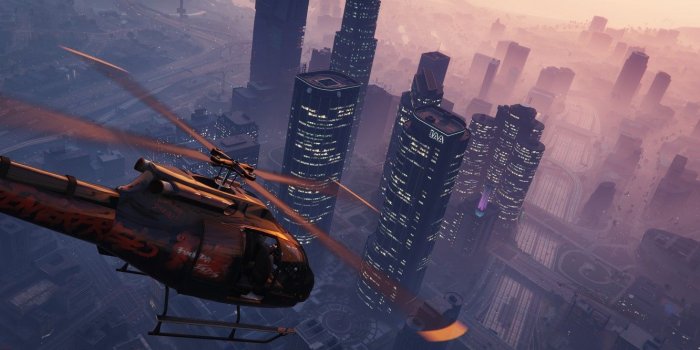 1332x850 Wallpaper sunset, city, the city, games, gta 5, gta v, grand theft