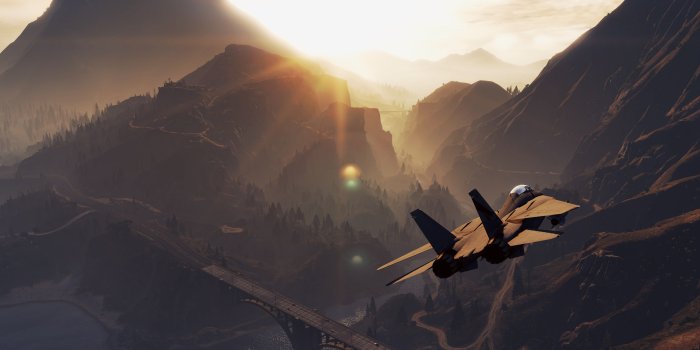 5120x2160 Images GTA 5 Fighter Airplane Airplane Mountains 3D 5120x2160