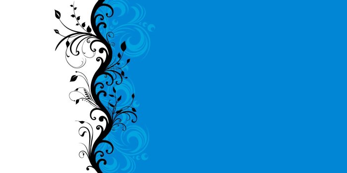 1920x1080 vector, floral, deck, graphics, blue and white :: Wallpapers