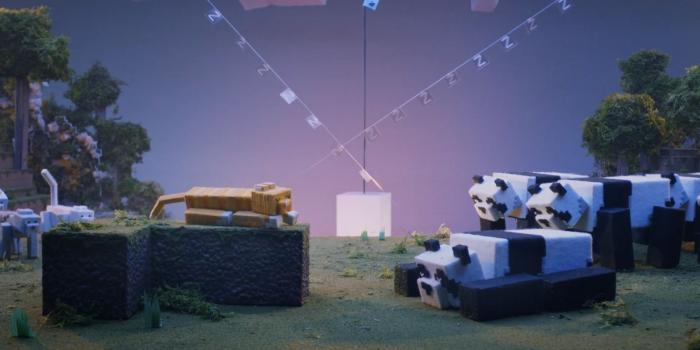 1600x900 Cute Cats and Adorable Pandas Get Along in Minecraft