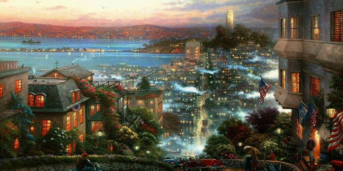 1920x1200 Thomas Kinkade Fall Desktop Wallpaper