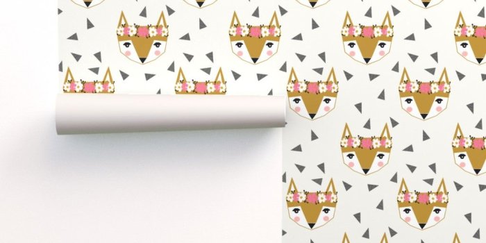 1024x1024 flower fox girly cute pink cream on Isobar by charlottewinter
