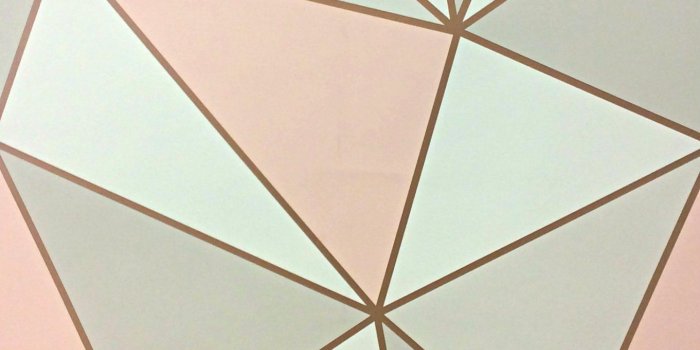 1361x2216 Apex Geometric design in Rosegold, Pink, White and Copper. 10 Metres