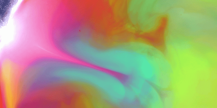 1920x1013 Abstract background in which pink paint is shot/injected into a mixture of  colorful tie-dye paint or liquid; the pink paint disturbs the other colors, 