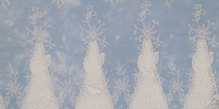 1200x1360 Denim Embroidered Cotton Fabric-Light Blue Tie Dye