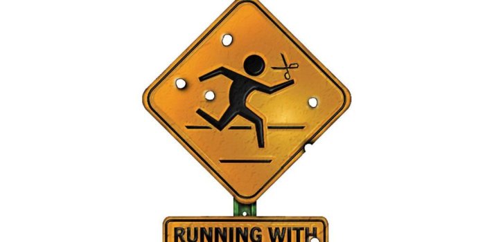 1024x768 Download Wallpaper postal 2 sign, 1024x768, Running With Scissors