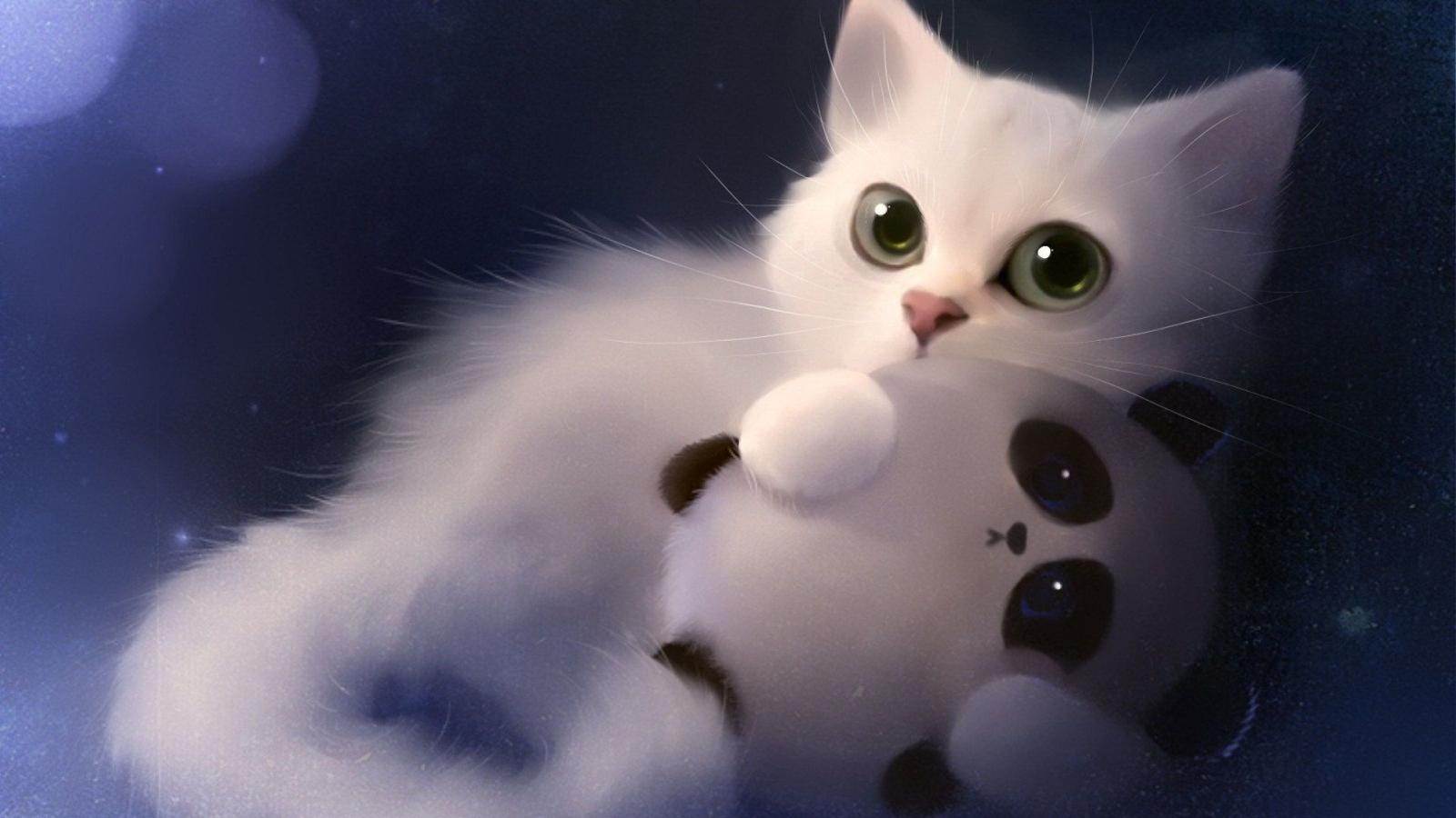 1920x1080 45+ Cute Realistic Cartoon Cat Wallpapers - Download at WallpaperBro