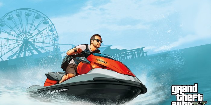 2880x1800 GTA 5 - Michael riding a jet ski 2880x1800 wallpaper | GTA water