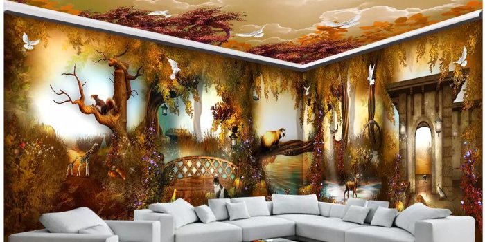 1037x819 3d room wallpaer custom photo Autumn fairy forest dream animal kingdom full  house background decor 3d wall murals wallpaper for walls 3 d