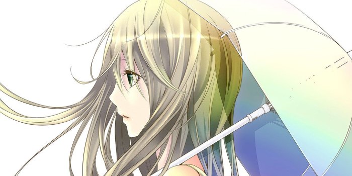 1366x768 wallpaper for desktop, laptop | af64-umbrella-girl-anime-illust-art