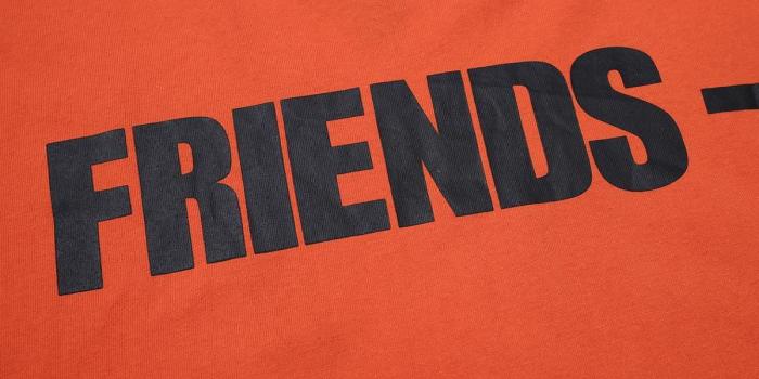 1200x800 Vlone FRIENDS Long sleeve t-shirt Pop Men Women High Quality Friends LOGO  Big V tshirt Hip hop shirt 4 colors