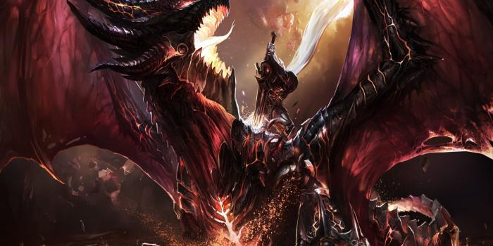 2560x1600 fanart, scramble, fire, dragon, sword, Warrior, elf – HD wallpaper