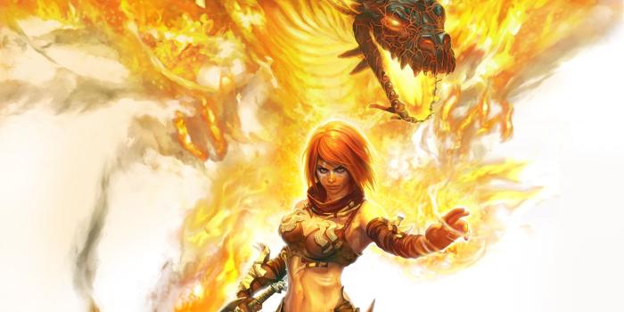 1920x1200 Golden Axe Beast Rider girl fire dragon head magic sword fantasy