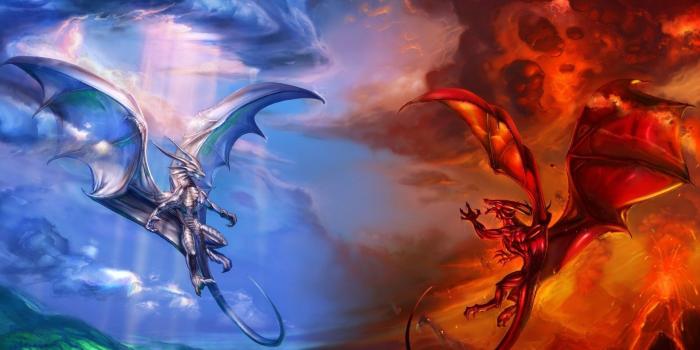 1920x1200 Ice Dragon vs Fire Dragon - Phone wallpapers