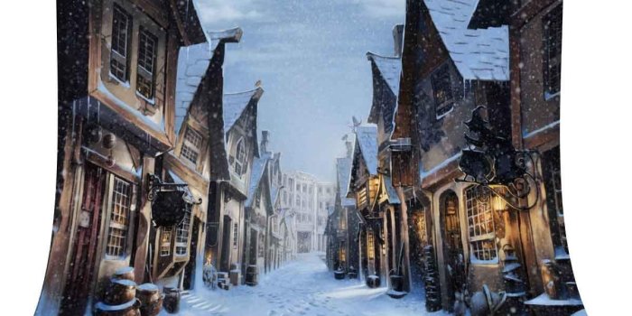 1200x1000 LUCKSTY Snow Street Magic House Backdrops for Photography 9x6FT Harry Alley  Potter Movies Photo Backgrounds Party Wall Paper Room Mural Props LUZZ484