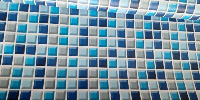 1000x1000 SC Wall Sticker BLUE MOSAIC (45CM x 10M) High Quality Self Adhesive 3D  Waterproof PVC Wallpaper Sticker