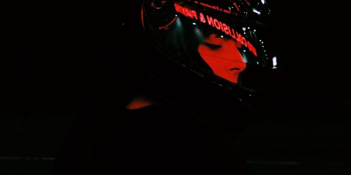 1440x2560 Download wallpaper 1440x2560 helmet, face, dark, light, red, black