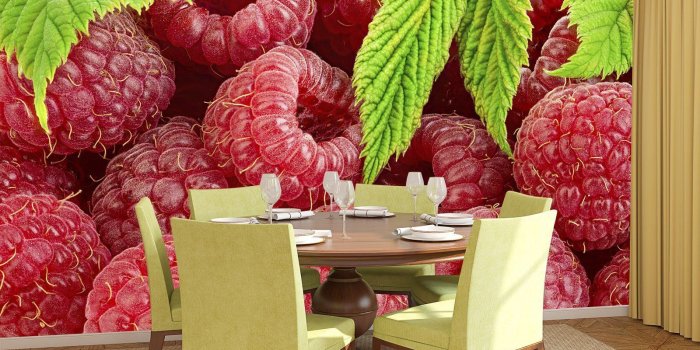 1600x1388 Kitchen Wallpaper Wall Murals - Fruit, raspberry | Fototapet.art