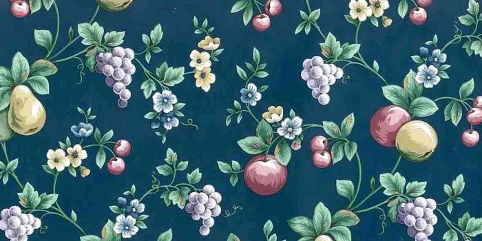 1200x766 Navy Fruit Vintage Wallpaper Kitchen Grapes Pears 598592 D/Rs
