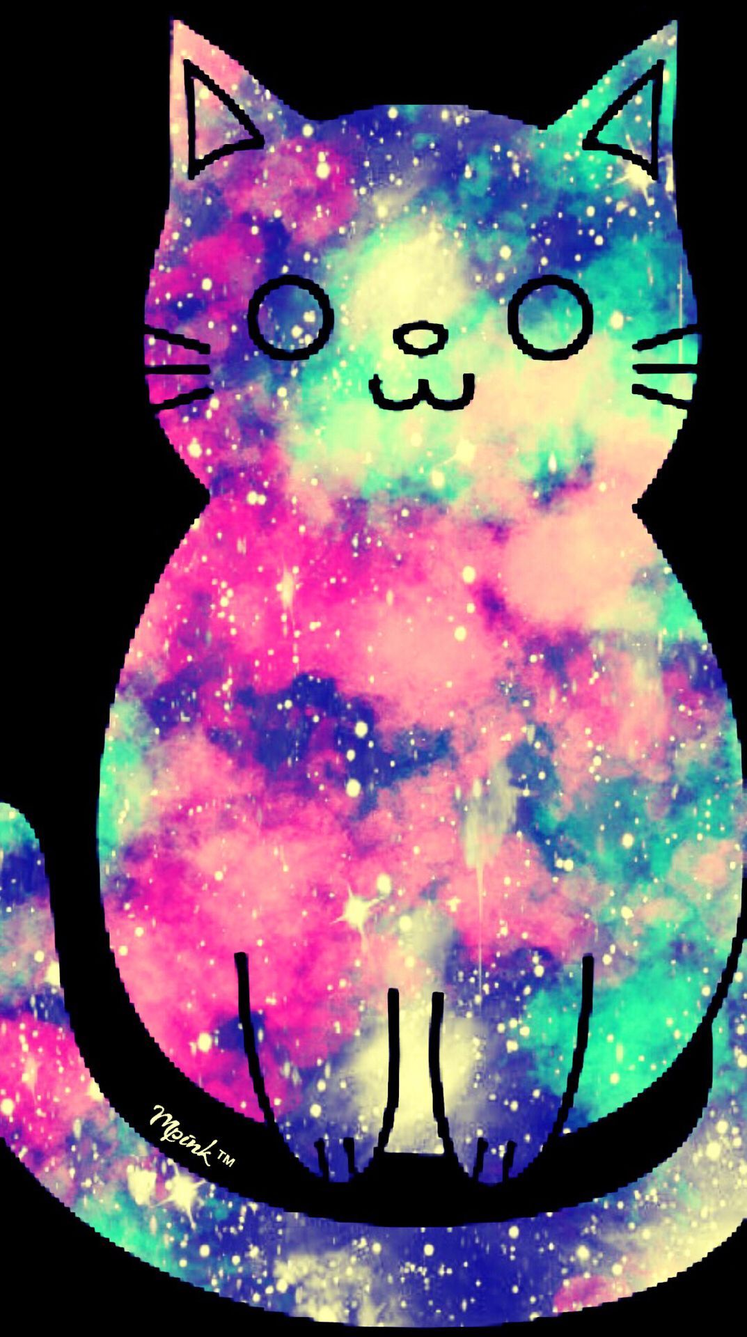 1073x1920 Cute Cat Galaxy iPhone/Android Wallpaper I Created For The App Top