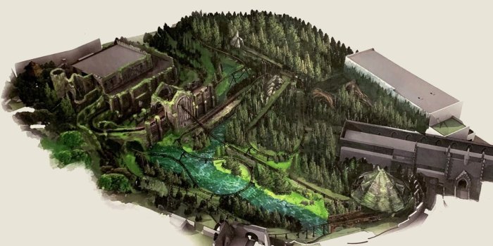 2619x1678 Leaked Concept Art for Hagrid's Magical Creatures Roller Coaster