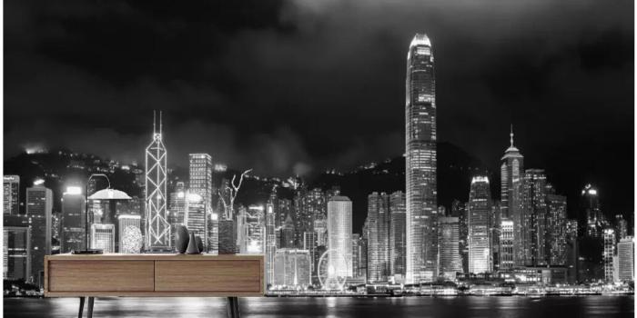 1033x838 3d wallpaper custom photo chinese retro black and white night view Hong  Kong city home decor living Room wallpaper for walls 3 d