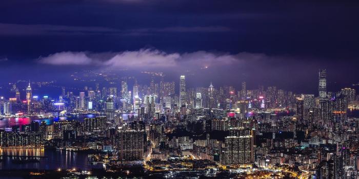 1920x1200 Download 1920x1200 Hong Kong, Skyscrapers, Aerial View, Night