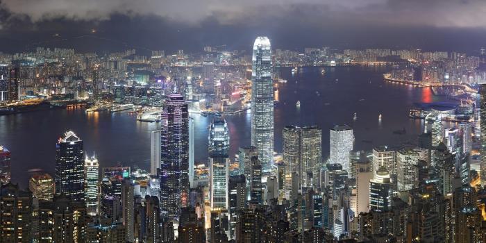1920x900 Hong Tag wallpapers: Hong Kong Sky Line Night View Modern Skyline