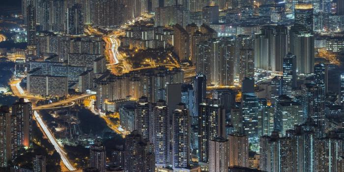 1332x850 Wallpaper the city, movement, view, Hong Kong, lights, night, Peter