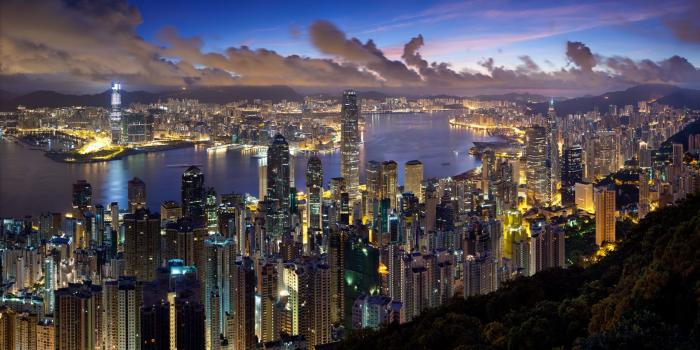 1920x1080 Download Wallpaper 1920x1080 city, hong kong, night Full HD 1080p HD
