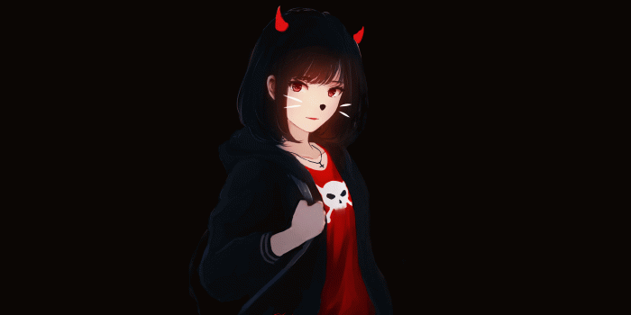 5120x2880 5093097 1920x1080 Horns, Red Eyes, Black Hair, Short Hair, Original