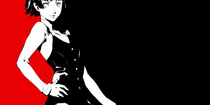 1332x850 Wallpaper look, girl, red, black, the game, anime, art, person