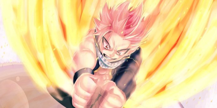 1600x900 Download wallpaper 1600x900 fairy tail, natsu dragneel, man, anger