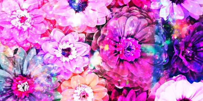 1200x2133 Pretty Galaxy 3D Flowers, made by me #patterns #purple #glitter