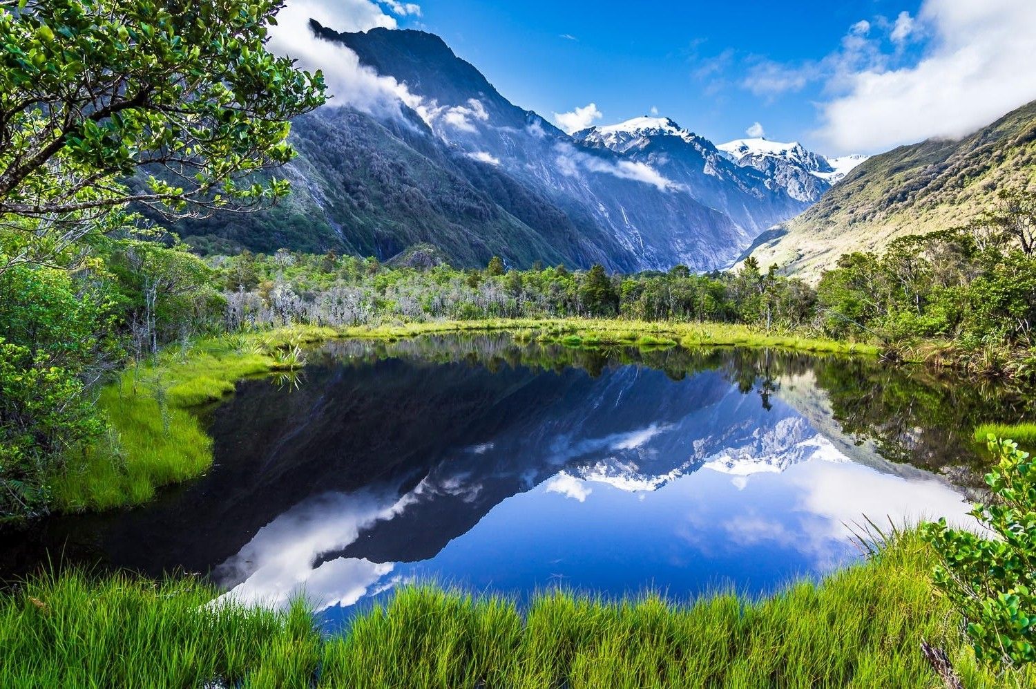 1500x997 Nature, Landscape, Summer, Lake, Reflection, Mountain, - New Zealand