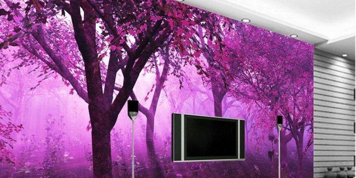 1026x875 Classic Home Decor Purple Dream Forest Large Simple mural 3d wallpaper 3d  wall papers for tv backdrop